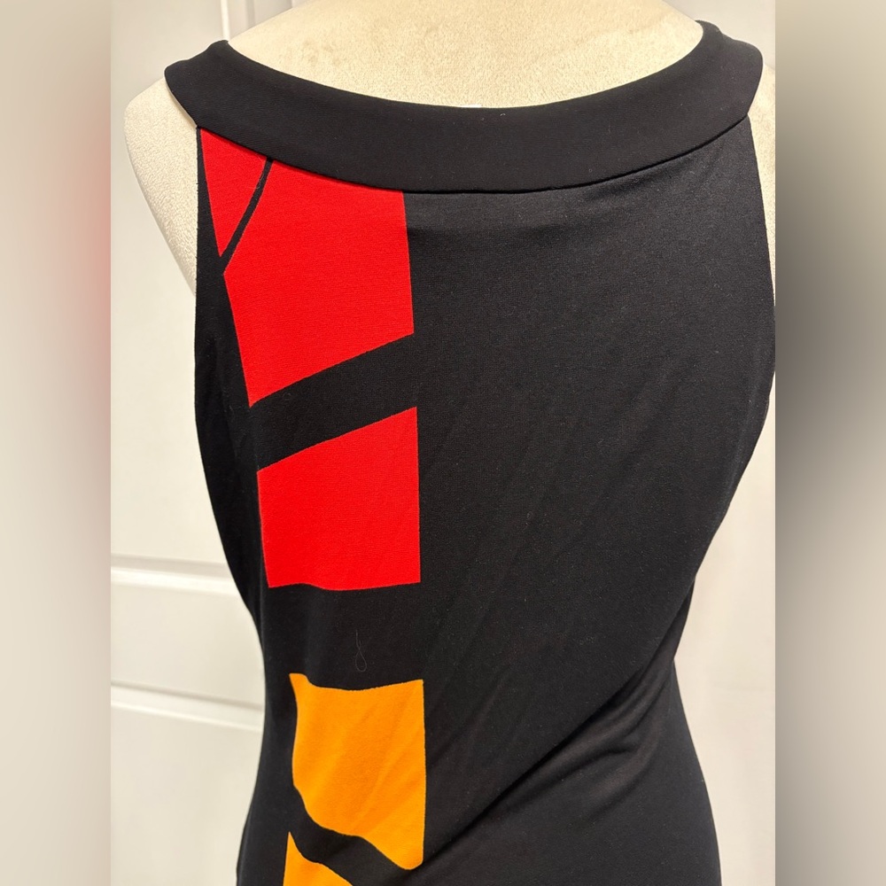 Joseph Ribkoff Abstract Yellow, Orange, Red Sheath Mini Dress - 10 - Picture 3 of 10